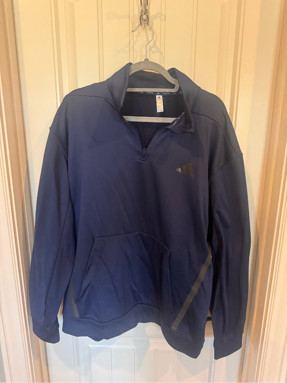 Adidas Training Men’s XL Navy Quarter Zip Pullover Performance Sweatshirt